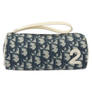 Christian Dior Trotter Pouch PVC Leather Blue White Auth 194167-13