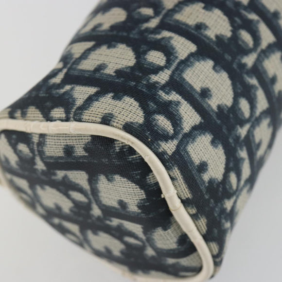 Christian Dior Trotter Pouch PVC Leather Blue White Auth 194167