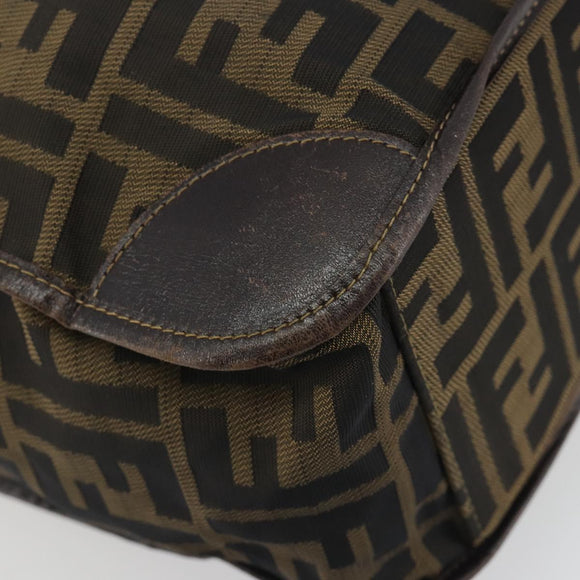 FENDI Zucca Canvas Hand Bag Brown Auth 194169