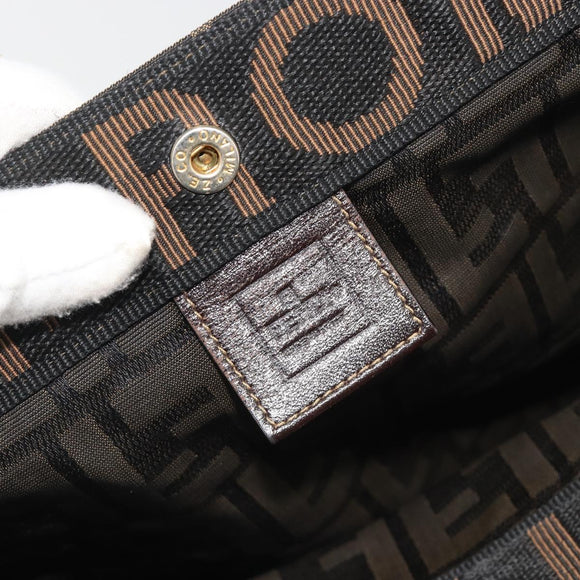 FENDI Zucca Canvas Hand Bag Brown Auth 194169