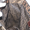 FENDI Zucca Canvas Hand Bag Brown Auth 194169-18