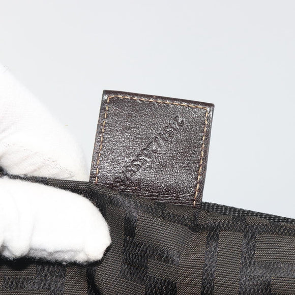 FENDI Zucca Canvas Hand Bag Brown Auth 194169