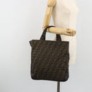 FENDI Zucca Canvas Hand Bag Brown Auth 194169-19