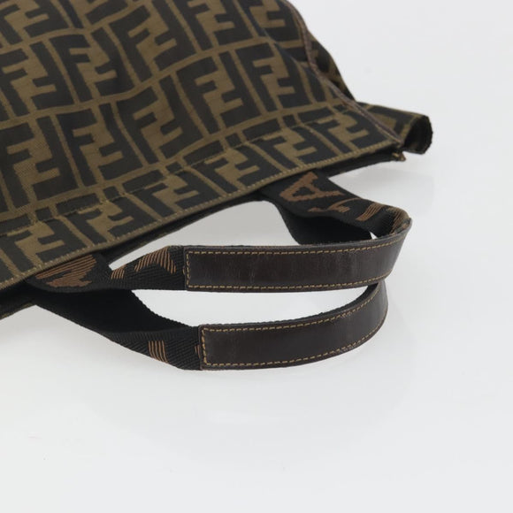 FENDI Zucca Canvas Hand Bag Brown Auth 194169