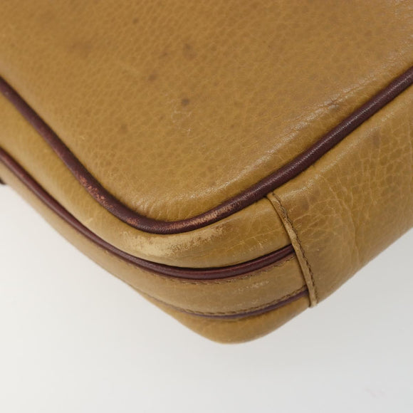 CARTIER Must Line Shoulder Bag Leather Beige Gold Auth 194176