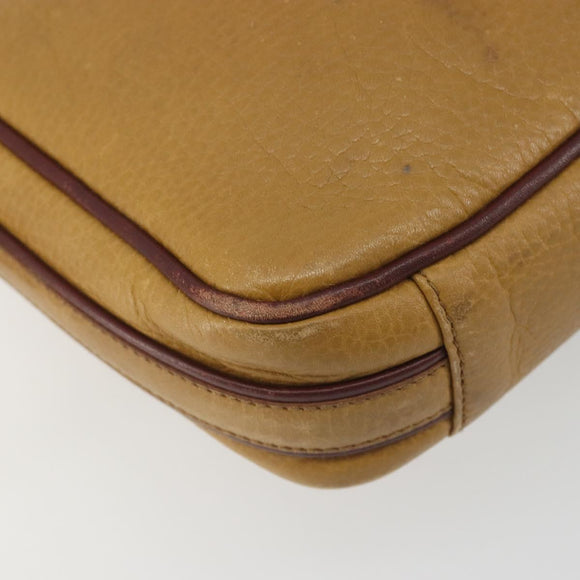 CARTIER Must Line Shoulder Bag Leather Beige Gold Auth 194176