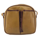 CARTIER Must Line Shoulder Bag Leather Beige Gold Auth 194176-13