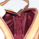 CARTIER Must Line Shoulder Bag Leather Beige Gold Auth 194176-20
