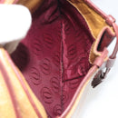 CARTIER Must Line Shoulder Bag Leather Beige Gold Auth 194176-24