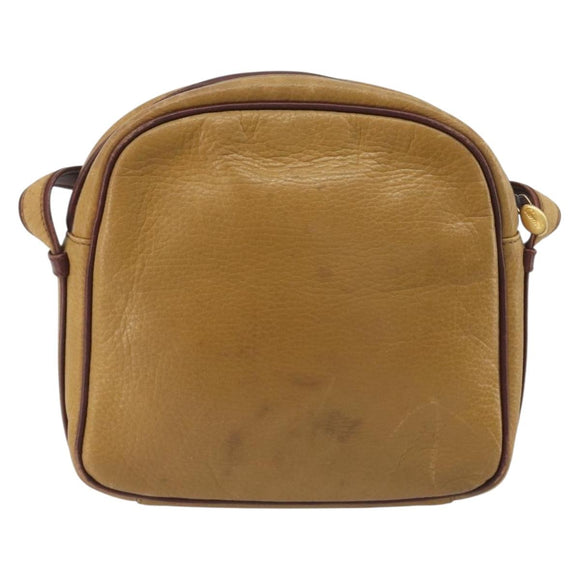 CARTIER Must Line Shoulder Bag Leather Beige Gold Auth 194176