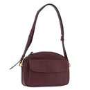CARTIER Must Line Shoulder Bag Leather Bordeaux Gold Tone Auth 194177A-1