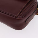 CARTIER Must Line Shoulder Bag Leather Bordeaux Gold Tone Auth 194177A-11