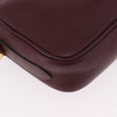 CARTIER Must Line Shoulder Bag Leather Bordeaux Gold Tone Auth 194177A-12