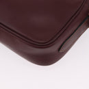 CARTIER Must Line Shoulder Bag Leather Bordeaux Gold Tone Auth 194177A-13