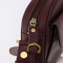 CARTIER Must Line Shoulder Bag Leather Bordeaux Gold Tone Auth 194177A-14