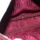 CARTIER Must Line Shoulder Bag Leather Bordeaux Gold Tone Auth 194177A-16