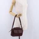 CARTIER Must Line Shoulder Bag Leather Bordeaux Gold Tone Auth 194177A-22