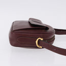 CARTIER Must Line Shoulder Bag Leather Bordeaux Gold Tone Auth 194177A-4
