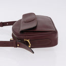 CARTIER Must Line Shoulder Bag Leather Bordeaux Gold Tone Auth 194177A-5