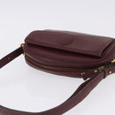 CARTIER Must Line Shoulder Bag Leather Bordeaux Gold Tone Auth 194177A-6