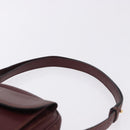 CARTIER Must Line Shoulder Bag Leather Bordeaux Gold Tone Auth 194177A-8