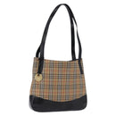 Burberrys Nova Check Shoulder Bag Canvas Beige Black Auth 194178A-1