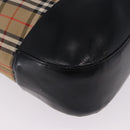 Burberrys Nova Check Shoulder Bag Canvas Beige Black Auth 194178A-10