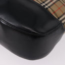 Burberrys Nova Check Shoulder Bag Canvas Beige Black Auth 194178A-11