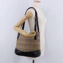 Burberrys Nova Check Shoulder Bag Canvas Beige Black Auth 194178A-20