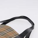 Burberrys Nova Check Shoulder Bag Canvas Beige Black Auth 194178A-8