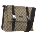 GUCCI GG Supreme Shoulder Bag PVC Leather Beige Silver 122373 Auth 194179A-1