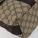 GUCCI GG Supreme Shoulder Bag PVC Leather Beige Silver 122373 Auth 194179A-11