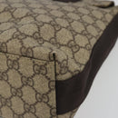 GUCCI GG Supreme Shoulder Bag PVC Leather Beige Silver 122373 Auth 194179A-12