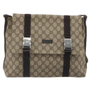 GUCCI GG Supreme Shoulder Bag PVC Leather Beige Silver 122373 Auth 194179A-2