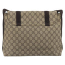 GUCCI GG Supreme Shoulder Bag PVC Leather Beige Silver 122373 Auth 194179A-3