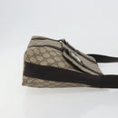 GUCCI GG Supreme Shoulder Bag PVC Leather Beige Silver 122373 Auth 194179A-4