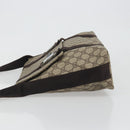 GUCCI GG Supreme Shoulder Bag PVC Leather Beige Silver 122373 Auth 194179A-5
