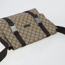 GUCCI GG Supreme Shoulder Bag PVC Leather Beige Silver 122373 Auth 194179A-6