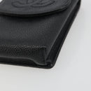 CHANEL COCO Mark Cigarette Case Caviar Skin Black CC Auth 194184M-8