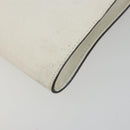 FENDI Chain Hand Bag Leather Silver White Auth 194186-15