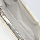 FENDI Chain Hand Bag Leather Silver White Auth 194186-20