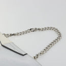FENDI Chain Hand Bag Leather Silver White Auth 194186-8
