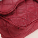 CHANEL Matelasse Chain Shoulder Bag Leather Pink Silver CC Auth 194187V-15