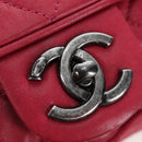 CHANEL Matelasse Chain Shoulder Bag Leather Pink Silver CC Auth 194187V-18