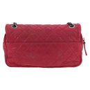 CHANEL Matelasse Chain Shoulder Bag Leather Pink Silver CC Auth 194187V-2