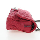 CHANEL Matelasse Chain Shoulder Bag Leather Pink Silver CC Auth 194187V-4