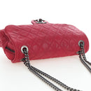 CHANEL Matelasse Chain Shoulder Bag Leather Pink Silver CC Auth 194187V-6