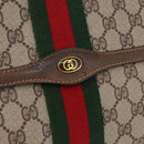 GUCCI GG Supreme Web Sherry Line Clutch Bag PVC Beige 89 01 007 Auth 194188-8