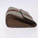 GUCCI GG Supreme Web Sherry Line Clutch Bag PVC Beige 89 01 007 Auth 194188-3