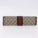 GUCCI GG Supreme Web Sherry Line Clutch Bag PVC Beige 89 01 007 Auth 194188-6